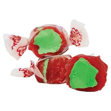Candy Apple Taffy - Taffy Town candy apple salt water taffy candy with bright red candy coating and green apple-flavored whipped center